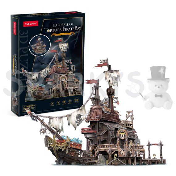 CubicFun - Puzzle 3D Pirátský přístav Tortuga 218 dílků                    