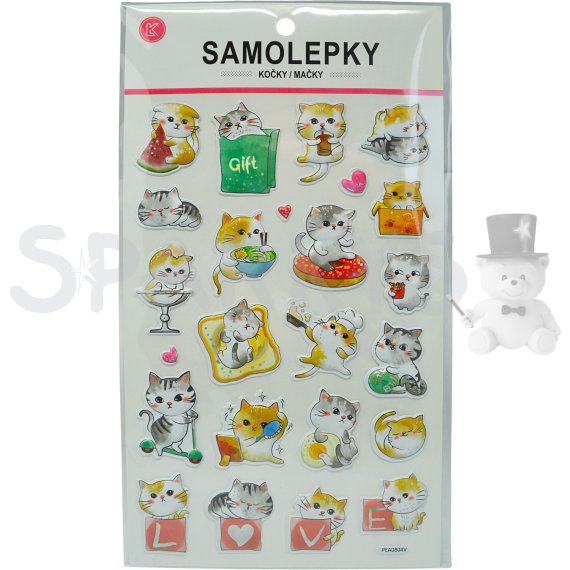 Samolepky - Kočky 24 ks                    
