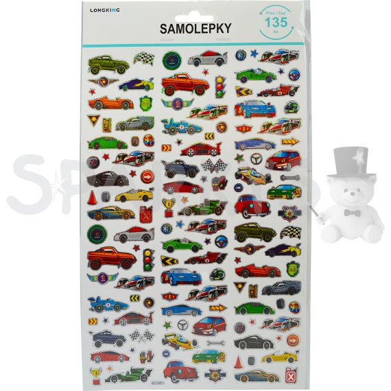 Samolepky - Závodní auta 100 ks                    