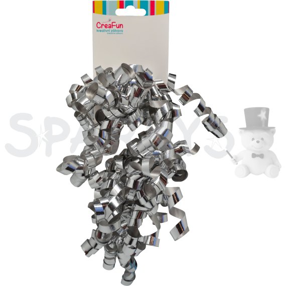 Dárková metalická mašle stříbrná, 2 ks (6 mm)                    