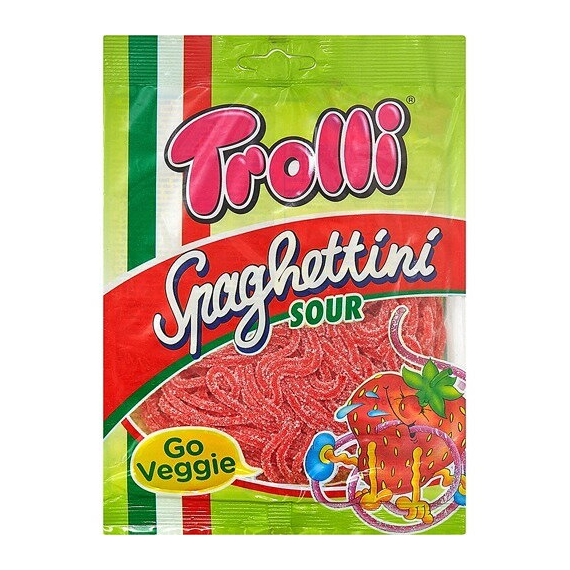 Trolli - Spaghettini sour strawberry 100g                    