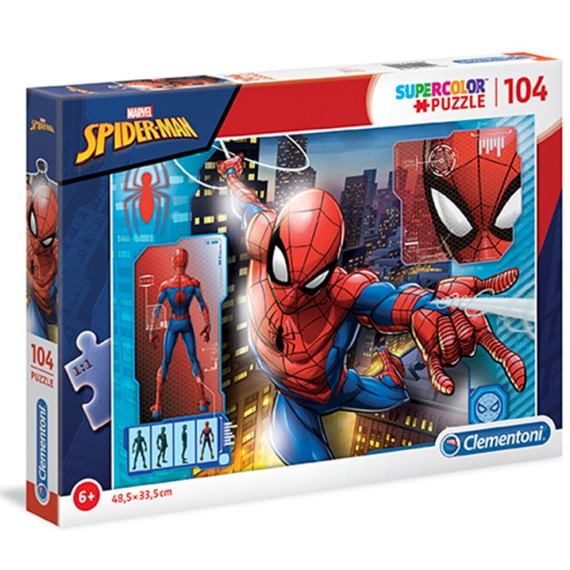Clementoni - Puzzle Supercolor 104 Spider-Man                    