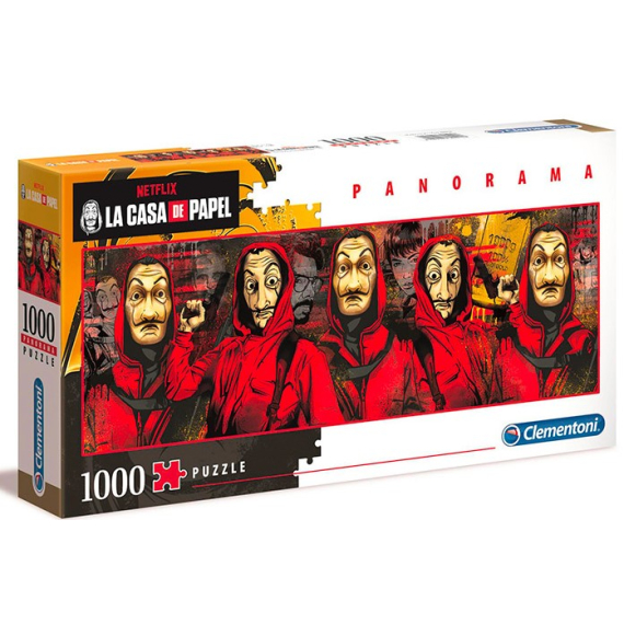 Clementoni - Puzzle Panorama 1000 Netflix: Papírový dům                    