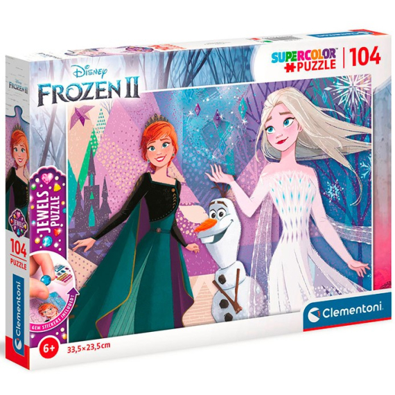 Clementoni - Puzzle 104 Jewels, Frozen 2                    