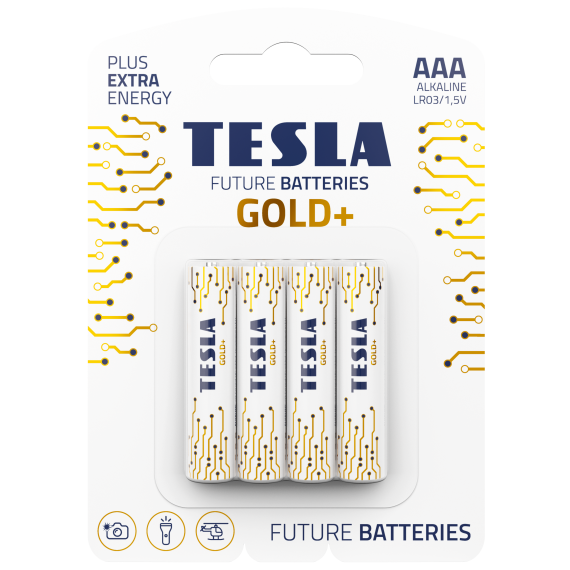 TESLA GOLD+ Alkalická baterie AAA 4ks                    