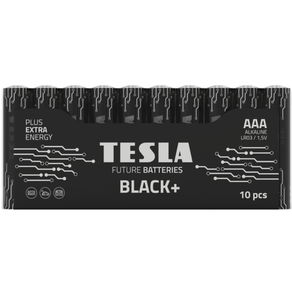TESLA BLACK+ Alkalická baterie AAA 10ks                    