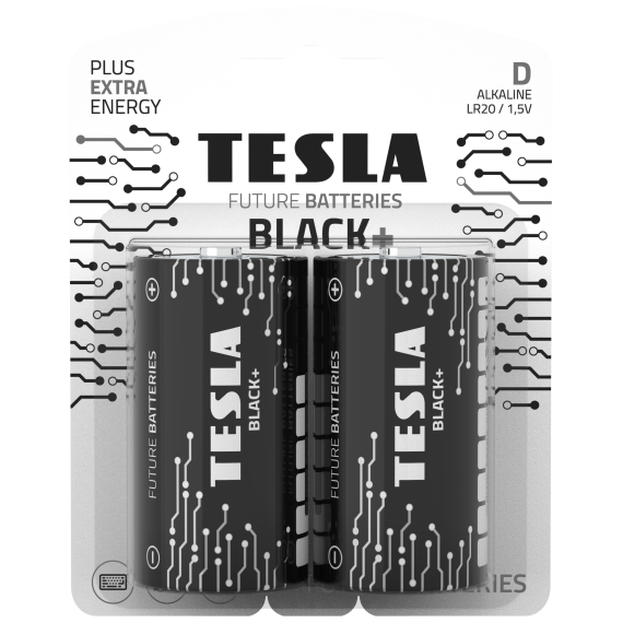 TESLA BLACK+ Alkalická baterie velké mono D 2ks                    
