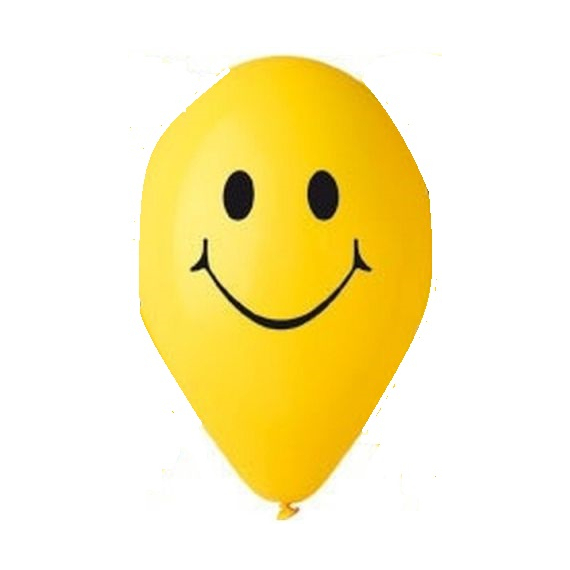 Balónky žluté s potiskem Smile 9ks                    