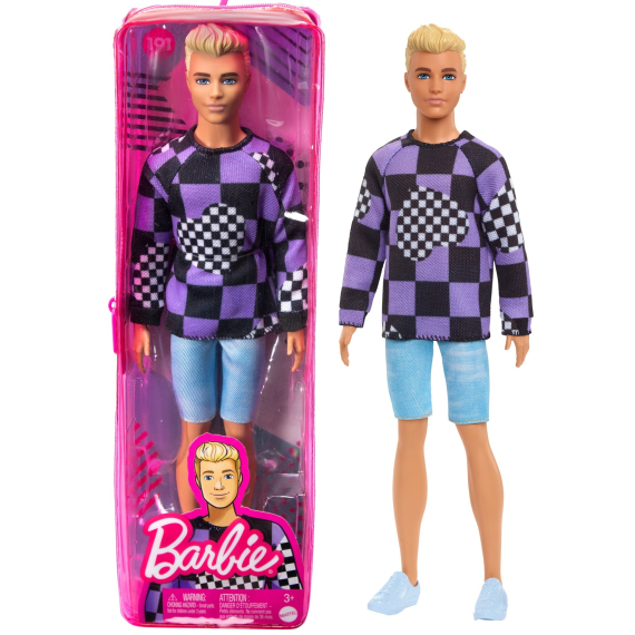 Barbie model Ken - kostkovaná srdce                    