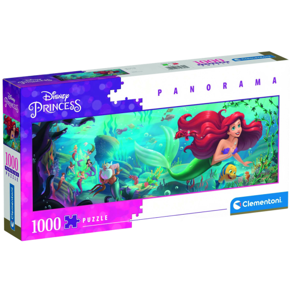 Clementoni - Puzzle Panorama 1000 Disney Malá mořská víla                    