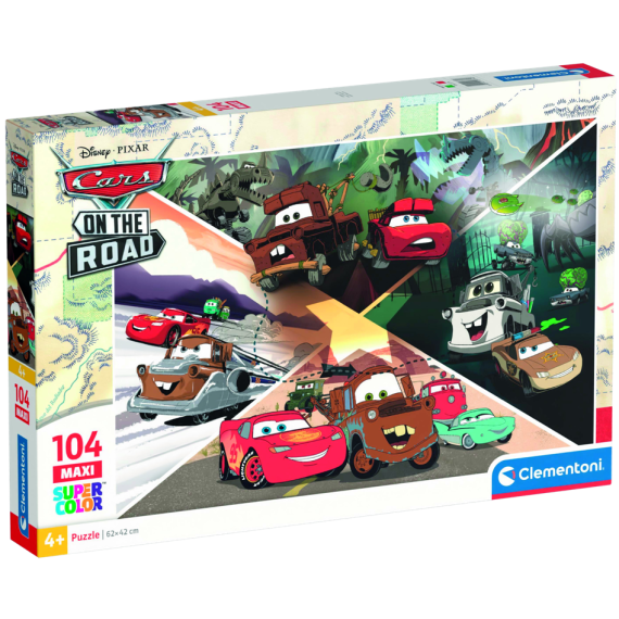 Clementoni - Puzzle Maxi 104 Disney Cars: Auta na cestách                    