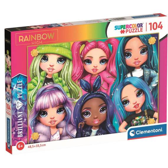 Clementoni - Brilliant puzzle Rainbow High: Duhové kamarádky 104 dílků                    