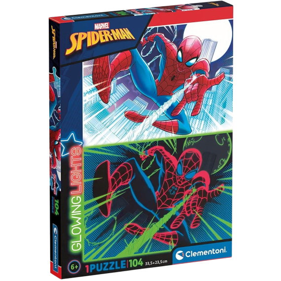 Clementoni - Svítící puzzle Marvel: Spider-Man 104 dílků                    