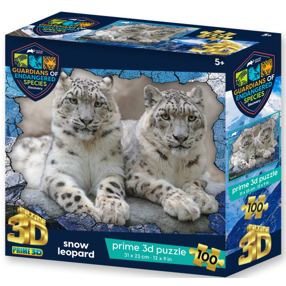 PRIME 3D PUZZLE - GES Sněžní leopardi 100 dílků                    