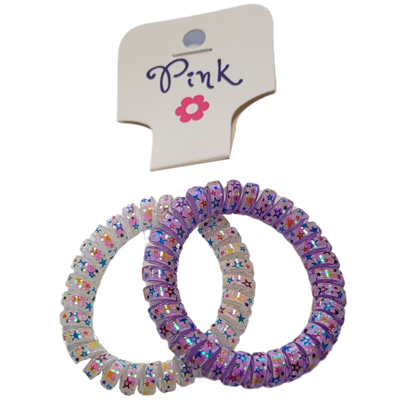 PINK - Spirálové gumičky do vlasů perleťové 2ks                    