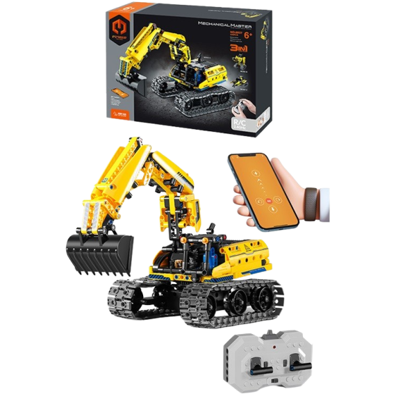 MECHANICAL MASTER - Stavebnice 3v1 R/C Stavební stroje &amp; Robot 430 ks                    