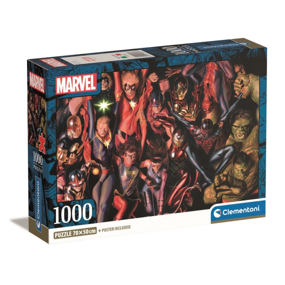 Clementoni 39857 - Puzzle 1000 Marvel - Compact                    