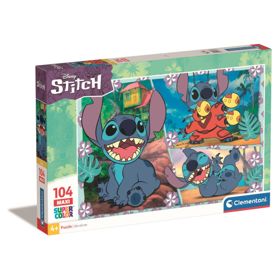 Clementoni 23776 - Puzzle 104 maxi Disney Stitch                    