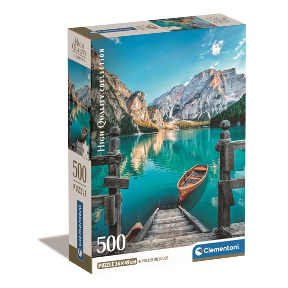Clementoni - Puzzle 500 Braies lake Compact                    