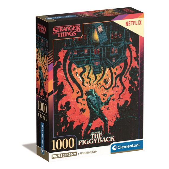 Clementoni 39861 - Puzzle 1000 Stranger Things Compact The Piggyback                    