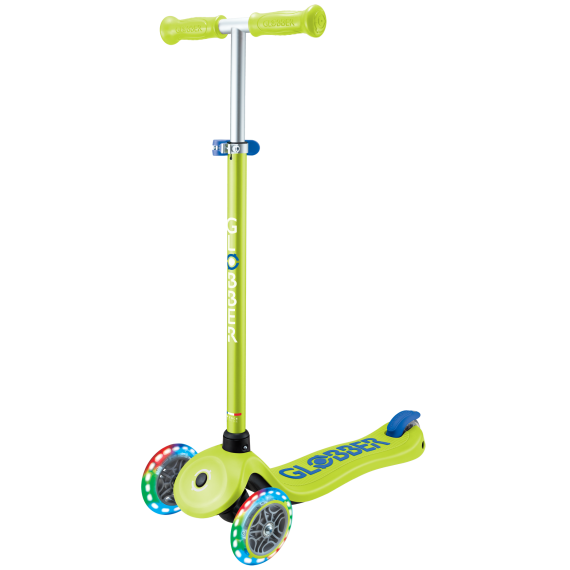 Globber Dětská tříkolová koloběžka Primo Plus V2 - svítící kola - zelená                    