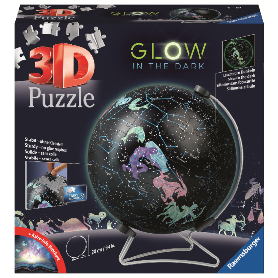 Ravensburger Puzzle-Ball Svítící globus: Hvězdná obloha 180 dílků                    