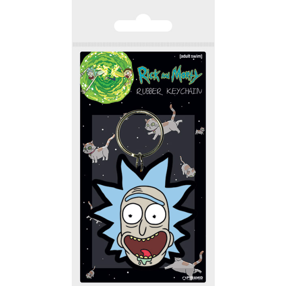 EPEE merch - Klíčenka gumová, Rick and Morty - Rick crazy smile                    