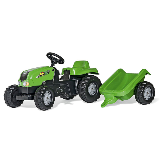 ROLLYTOYS - Šlapací traktor Rolly Kid s vlečkou - zelený                    