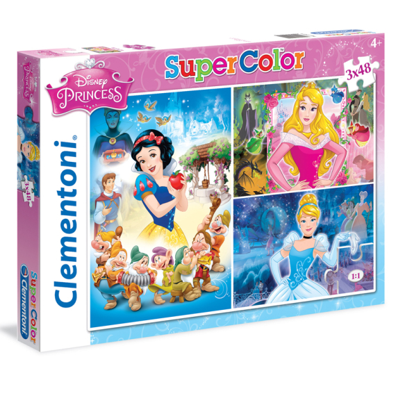 Clementoni - Puzzle Supercolor 3x48 Princezny                    