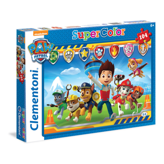 Clementoni - Puzzle Supercolor 104 Tlapková patrola                    