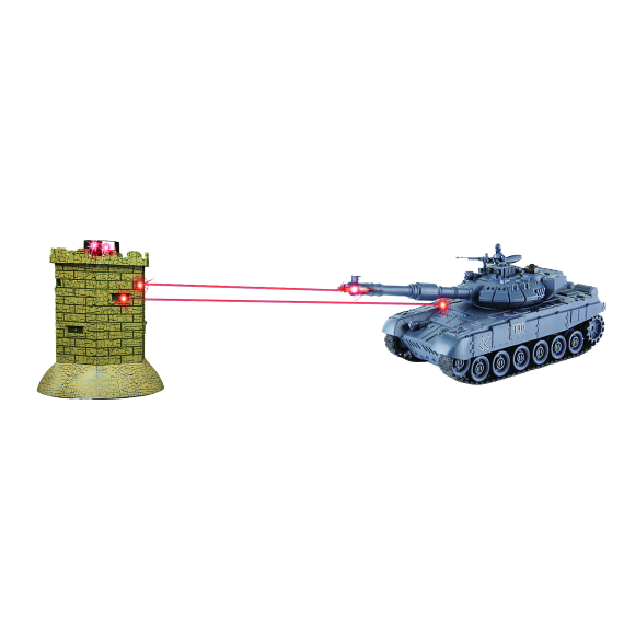 EPEE Czech - 1:28 Bojující RC tank - interaktivní IR bitva T90 vs pevnost                    