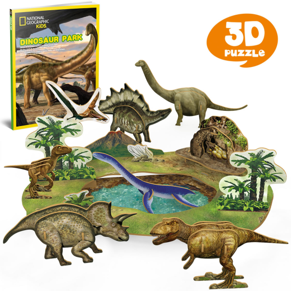 CubicFun - Puzzle 3D National Geographic - Dino park - 43 dílků                    