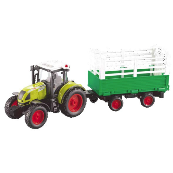 Farm service - Traktor s valníkem na přepravu sena 1:16                    