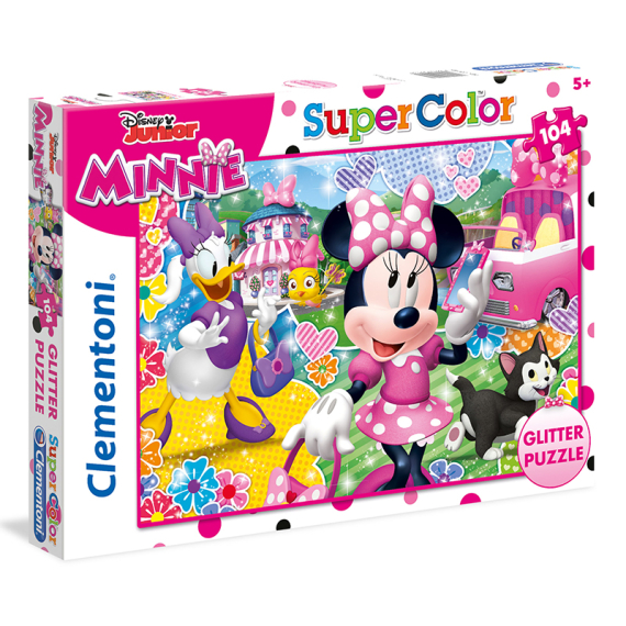 Clementoni - Puzzle Supercolor Glitter 104 Minnie                    