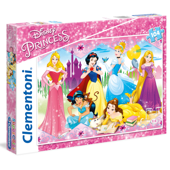 Clementoni - Puzzle Supercolor 104 Princezny                    