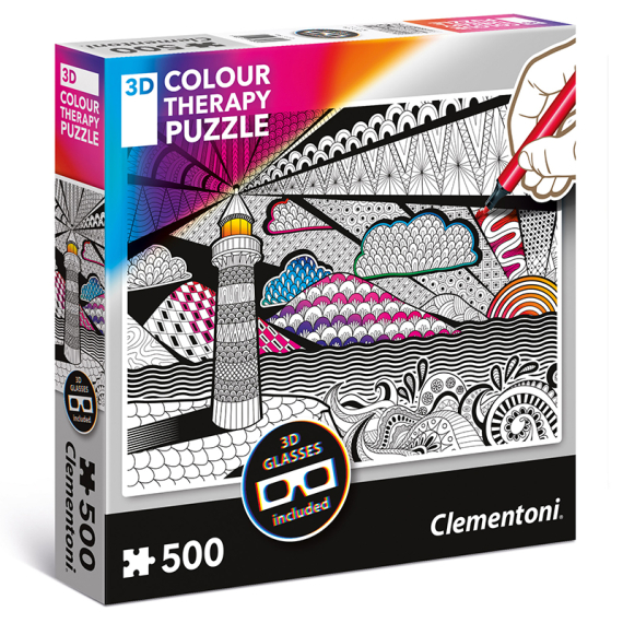 Clementoni - Puzzle 3D Colour therapy 500 Maják                    