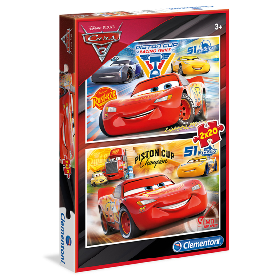 Clementoni - Puzzle Supercolor 2x20, Cars                    