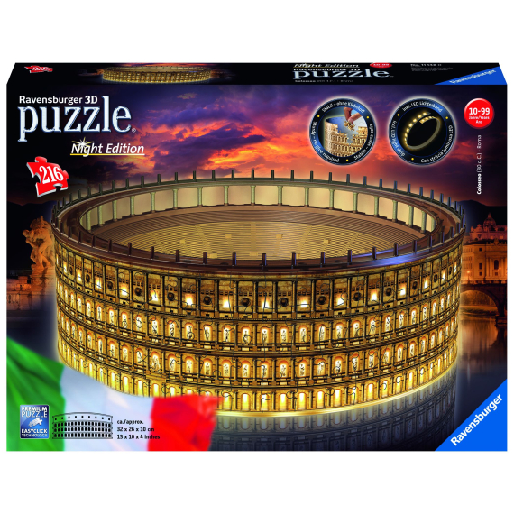 Ravensburger Svítící 3D puzzle Noční edice Koloseum, Řím 216 dílků                    