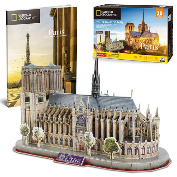 CubicFun - Puzzle 3D National Geographic - Notre Dame - 128 dílků                    