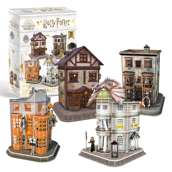 CubicFun - Puzzle 3D Harry Potter - Příčná ulice 4v1 - 181 dílků                    