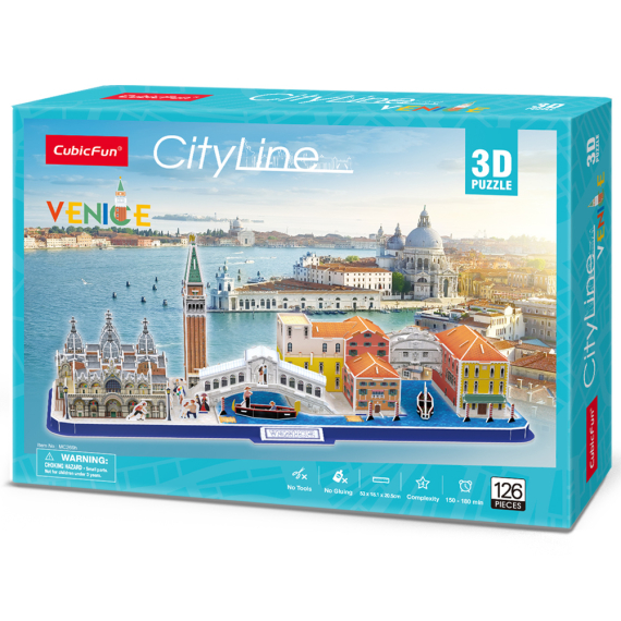 CubicFun - Puzzle 3D Benátky - 126 dílků                    
