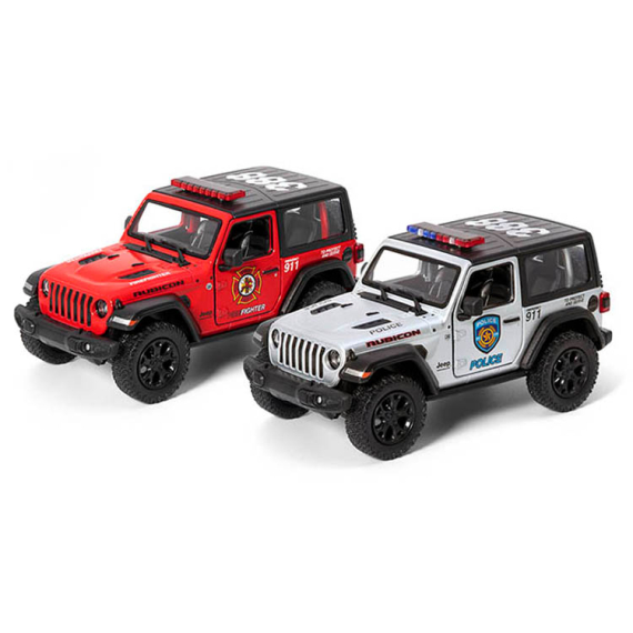 Kovový model - Jeep Wrangler 2018 Policie nebo Hasiči                    