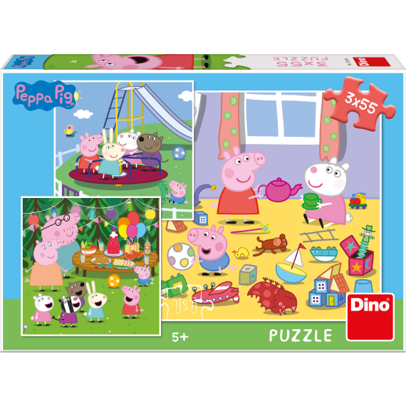 Dino - Puzzle PEPPA PIG NA PRÁZDNINÁCH 3x55                    