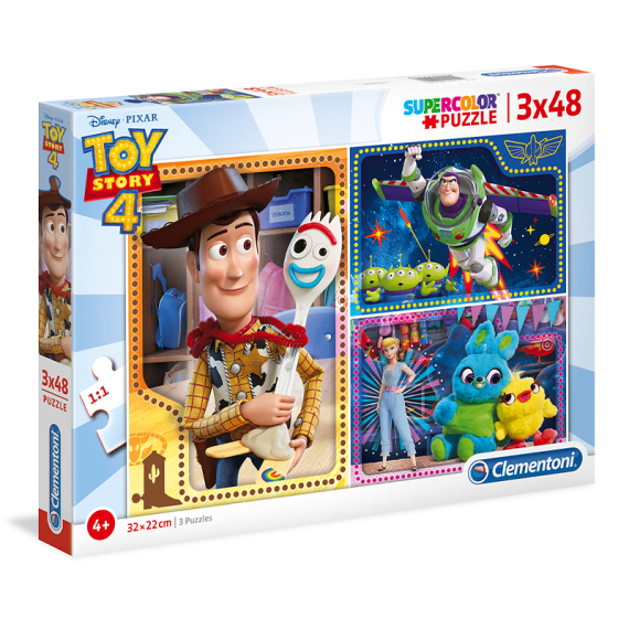 Clementoni 25242 - Puzzle Supercolor 3x48 Toy Story 4                    