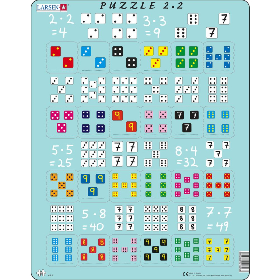 Larsen - Puzzle Násobení s kostkami 24 dílků                    