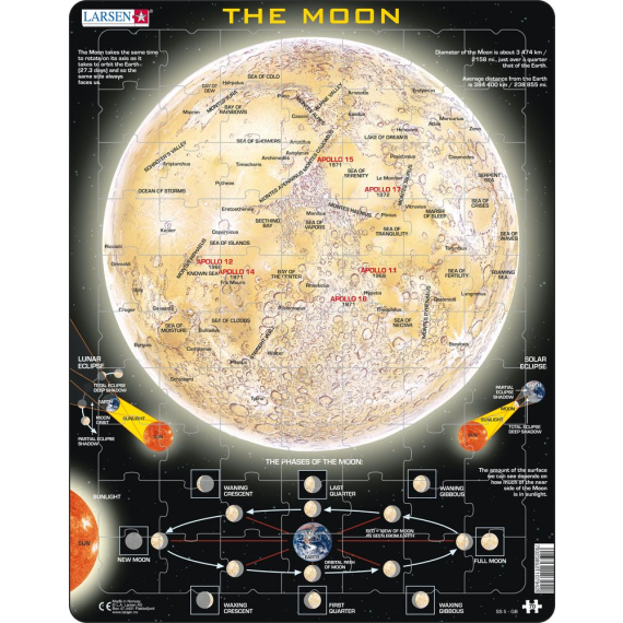 Puzzle Měsíc - mapa 70 dílků                    