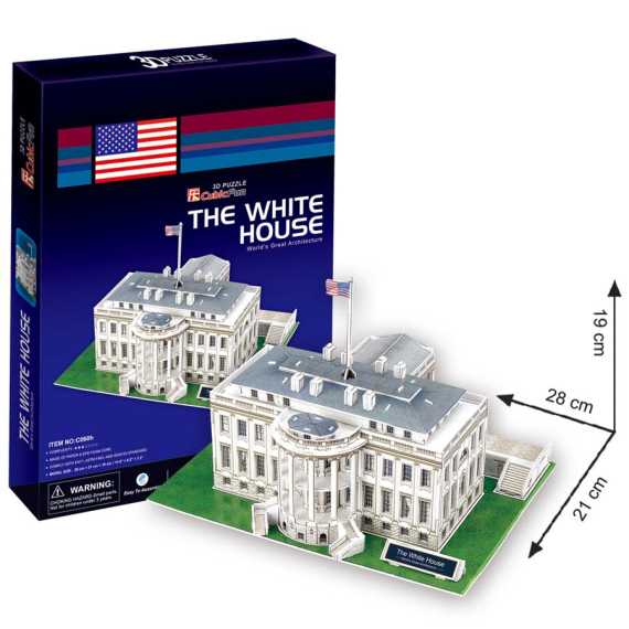 CubicFun - Puzzle 3D Bílý dům - 64 dílků                    
