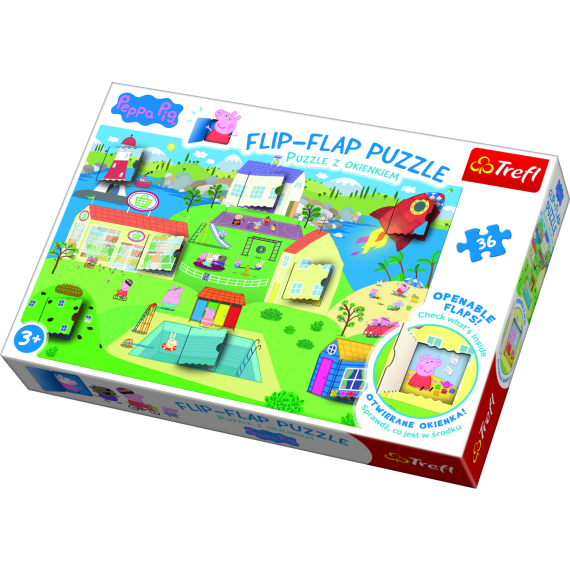 Trefl - Puzzle 36 dílků Flip-flap Prasátko Pepa                    