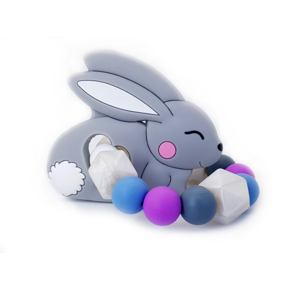 KidPro - Silikonové kousátko: Zajíček šedý                    