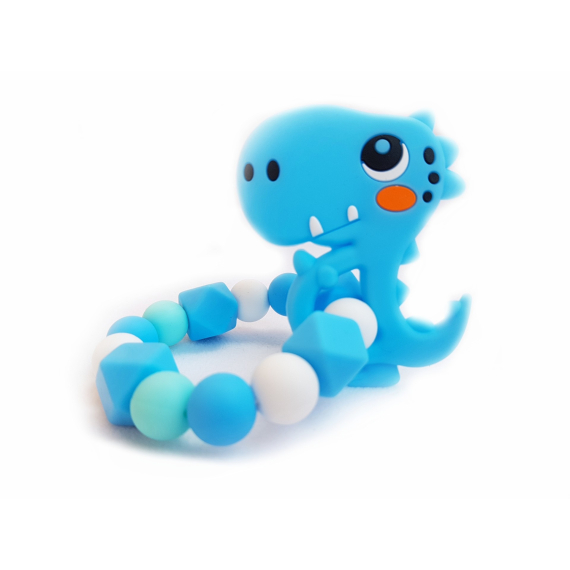KidPro - Silikonové kousátko: Dino modrý                    